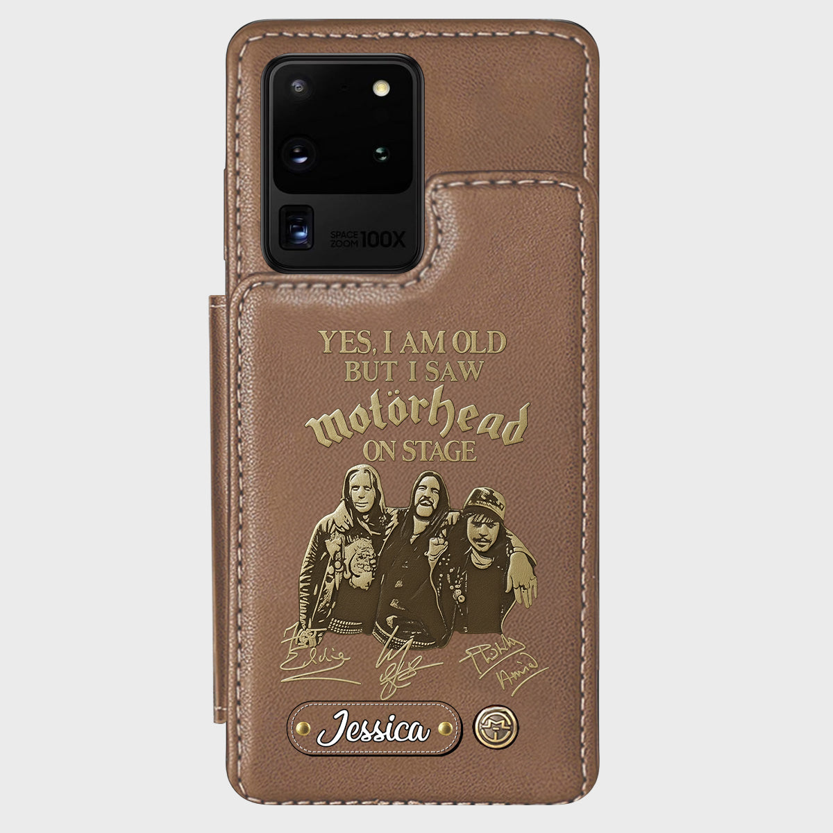 Motorhead sur scène - Étui portefeuille personnalisé pour téléphone portable avec groupe de musique Motorhead