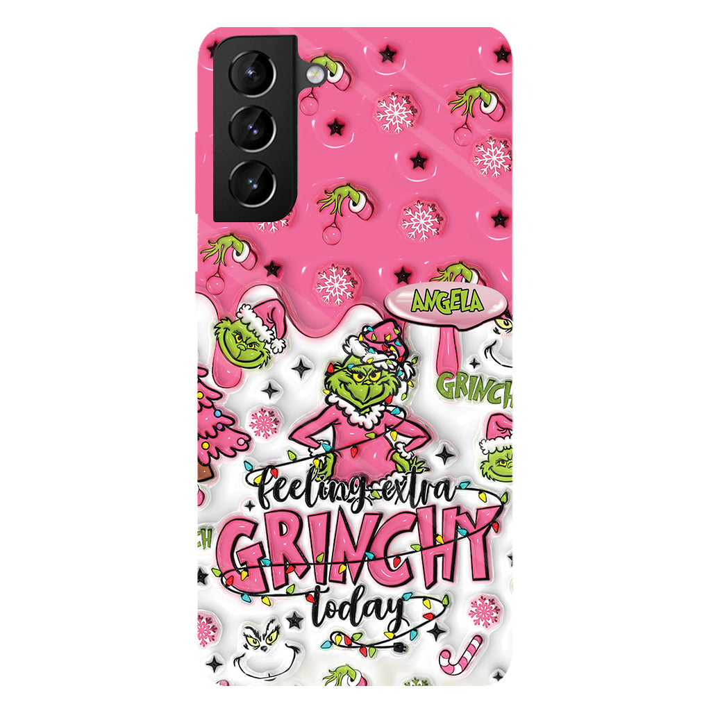 Aujourd'hui, c'est le Grinch ! - Coque de téléphone personnalisée avec imprimé intégral « Fou de Noël »