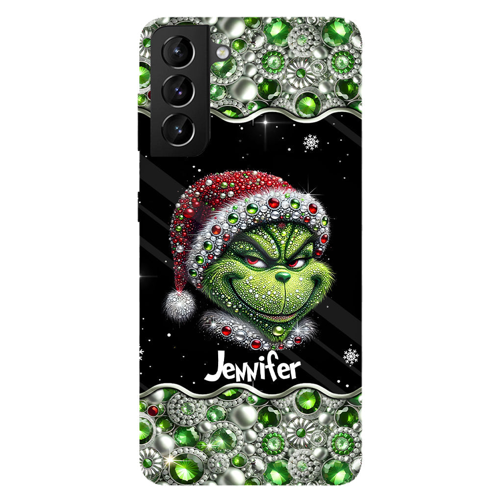 Joyeux Grinchmas - Coque de téléphone personnalisée avec imprimé intégral « Étole de Noël »