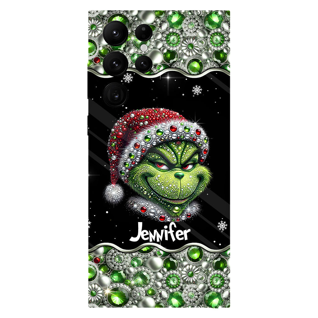 Joyeux Grinchmas - Coque de téléphone personnalisée avec imprimé intégral « Étole de Noël »