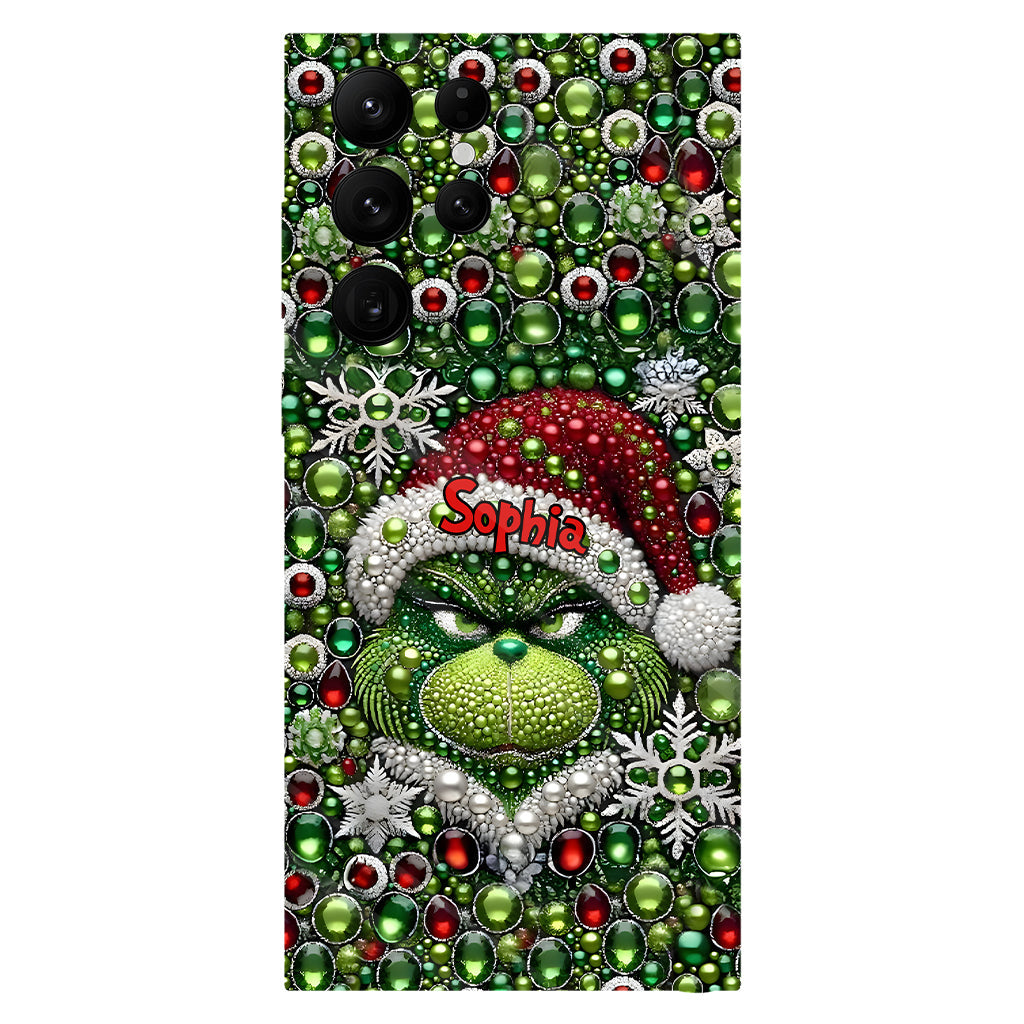 Joyeux Grinchmas - Coque de téléphone personnalisée avec imprimé intégral « Étole de Noël »
