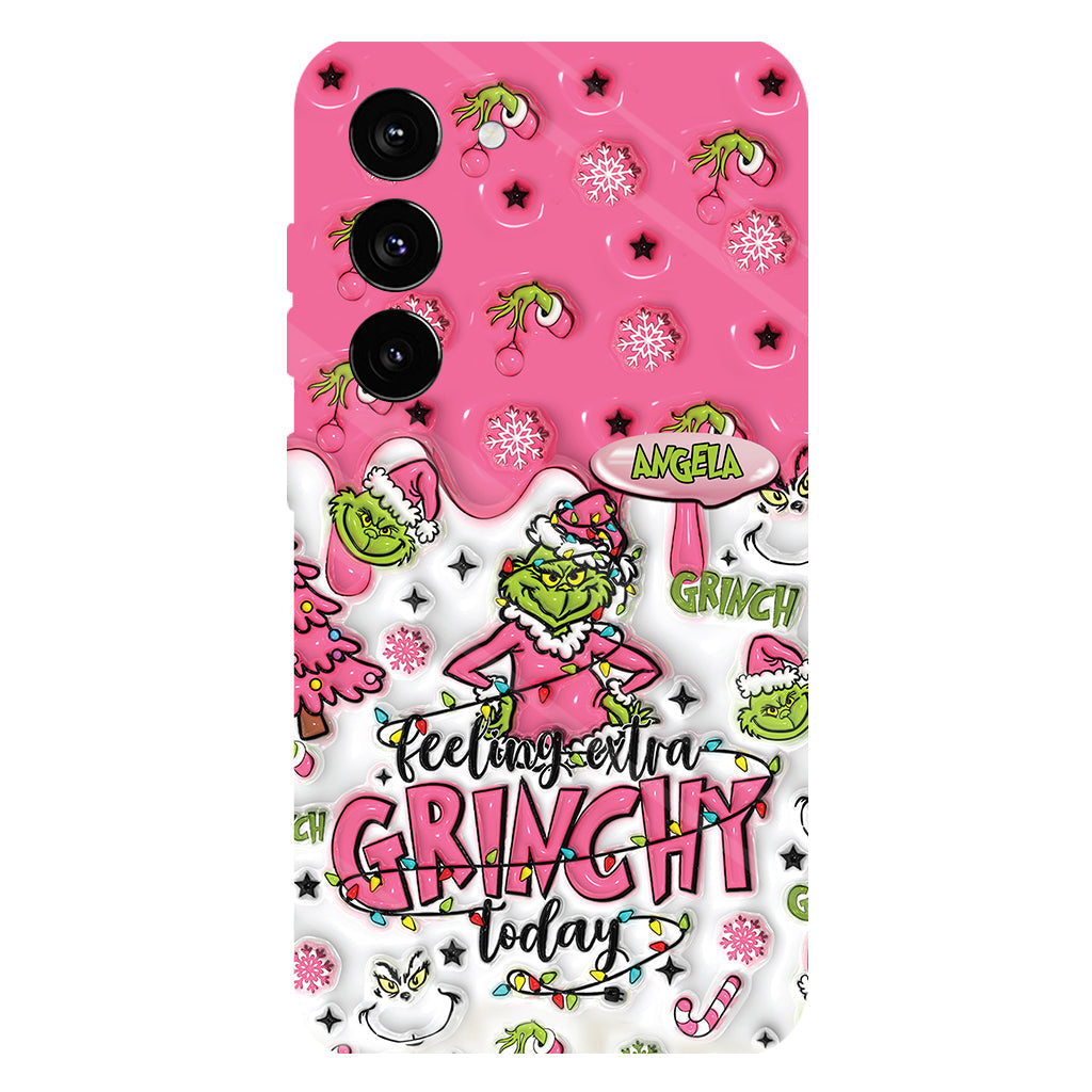 Aujourd'hui, c'est le Grinch ! - Coque de téléphone personnalisée avec imprimé intégral « Fou de Noël »