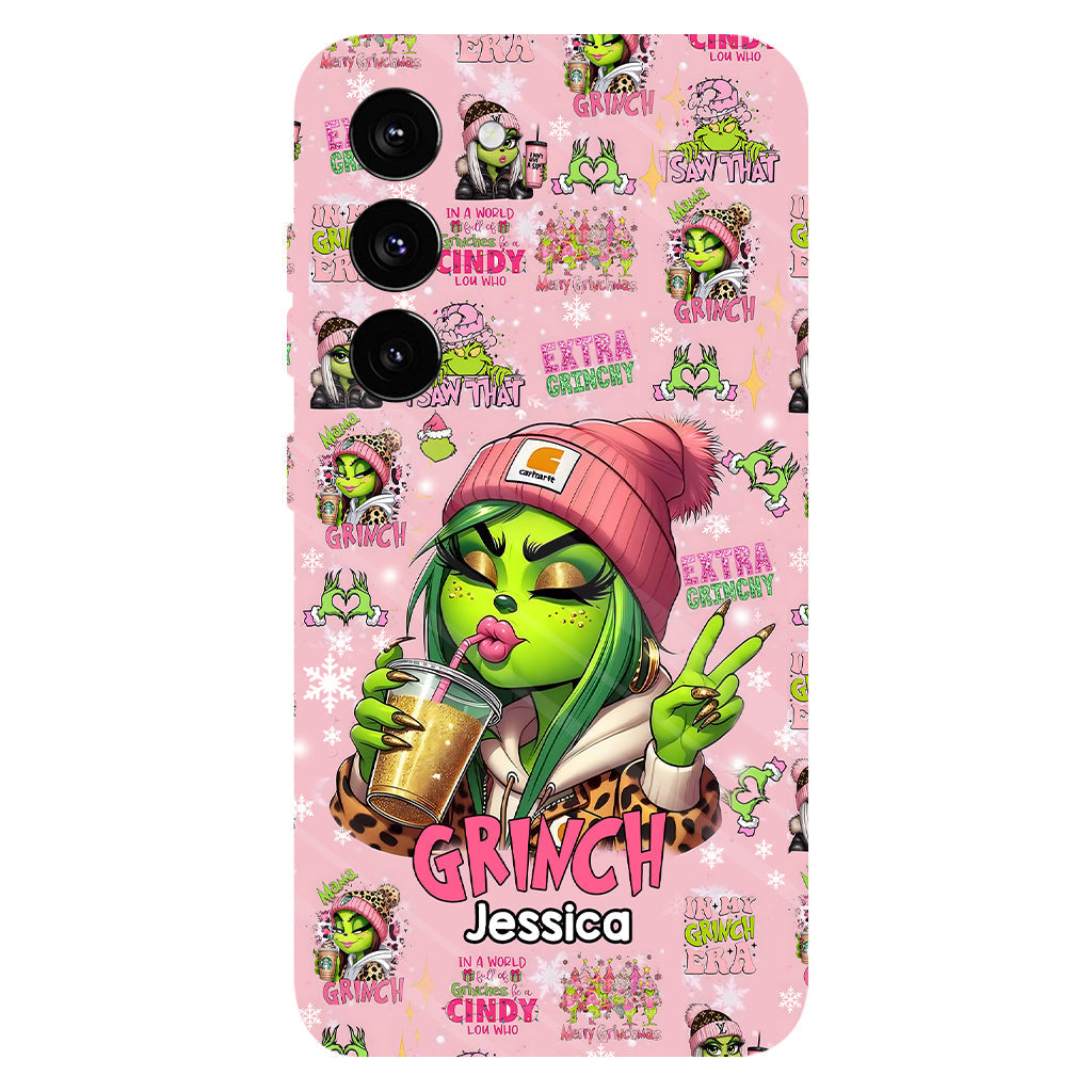 Coque de téléphone Pinky - Imprimé intégral « Étole de Noël » personnalisé