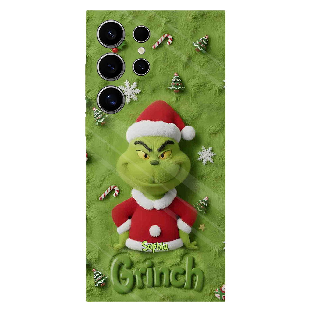 Joyeux Grinchmas - Coque de téléphone personnalisée avec imprimé intégral « Étole de Noël »