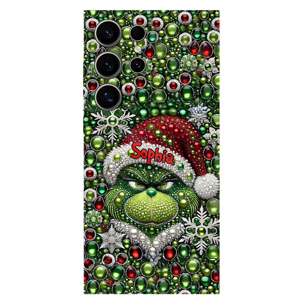 Joyeux Grinchmas - Coque de téléphone personnalisée avec imprimé intégral « Étole de Noël »