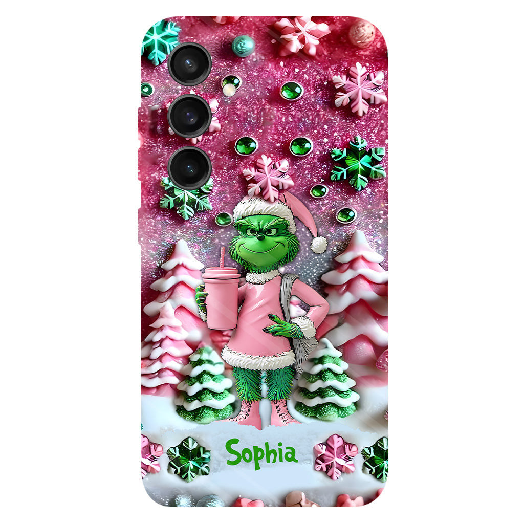 Joyeux Grinchmas - Coque de téléphone personnalisée avec imprimé intégral « Étole de Noël »
