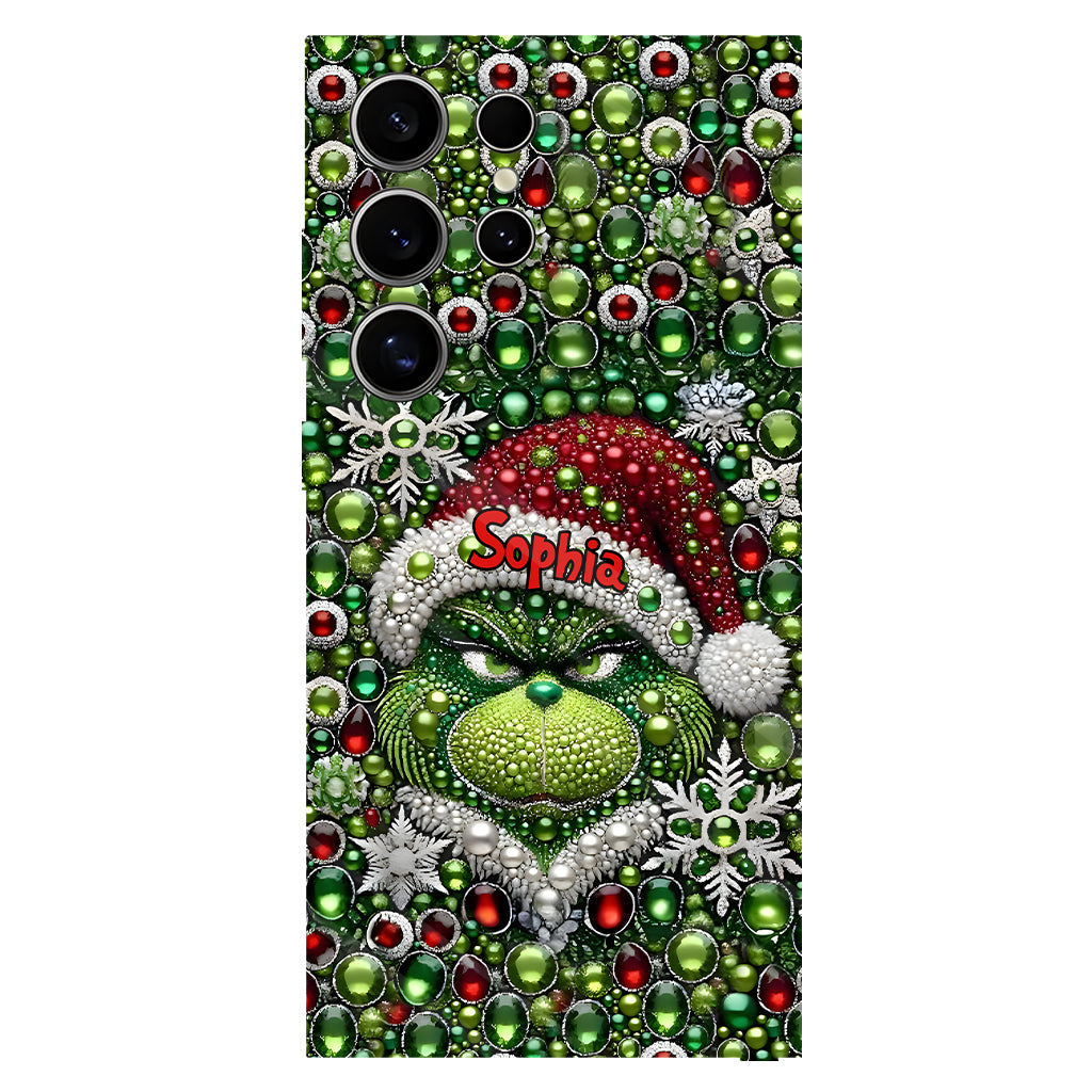 Joyeux Grinchmas - Coque de téléphone personnalisée avec imprimé intégral « Étole de Noël »