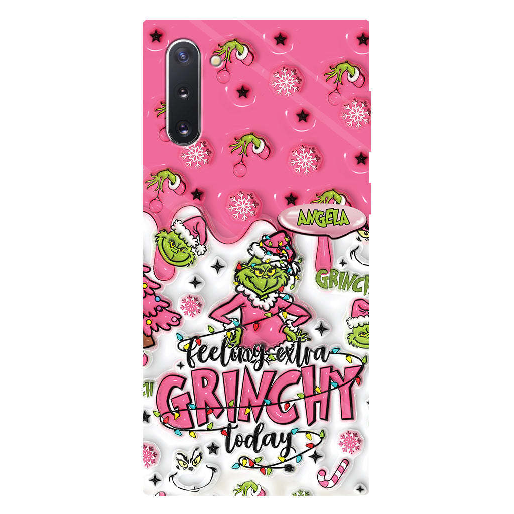 Aujourd'hui, c'est le Grinch ! - Coque de téléphone personnalisée avec imprimé intégral « Fou de Noël »