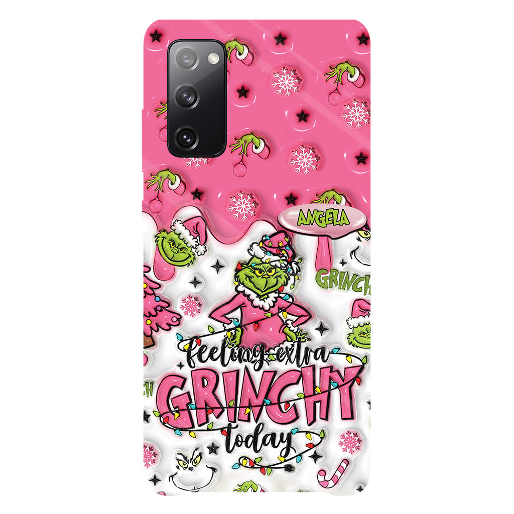 Aujourd'hui, c'est le Grinch ! - Coque de téléphone personnalisée avec imprimé intégral « Fou de Noël »