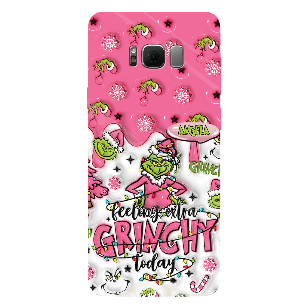 Aujourd'hui, c'est le Grinch ! - Coque de téléphone personnalisée avec imprimé intégral « Fou de Noël »