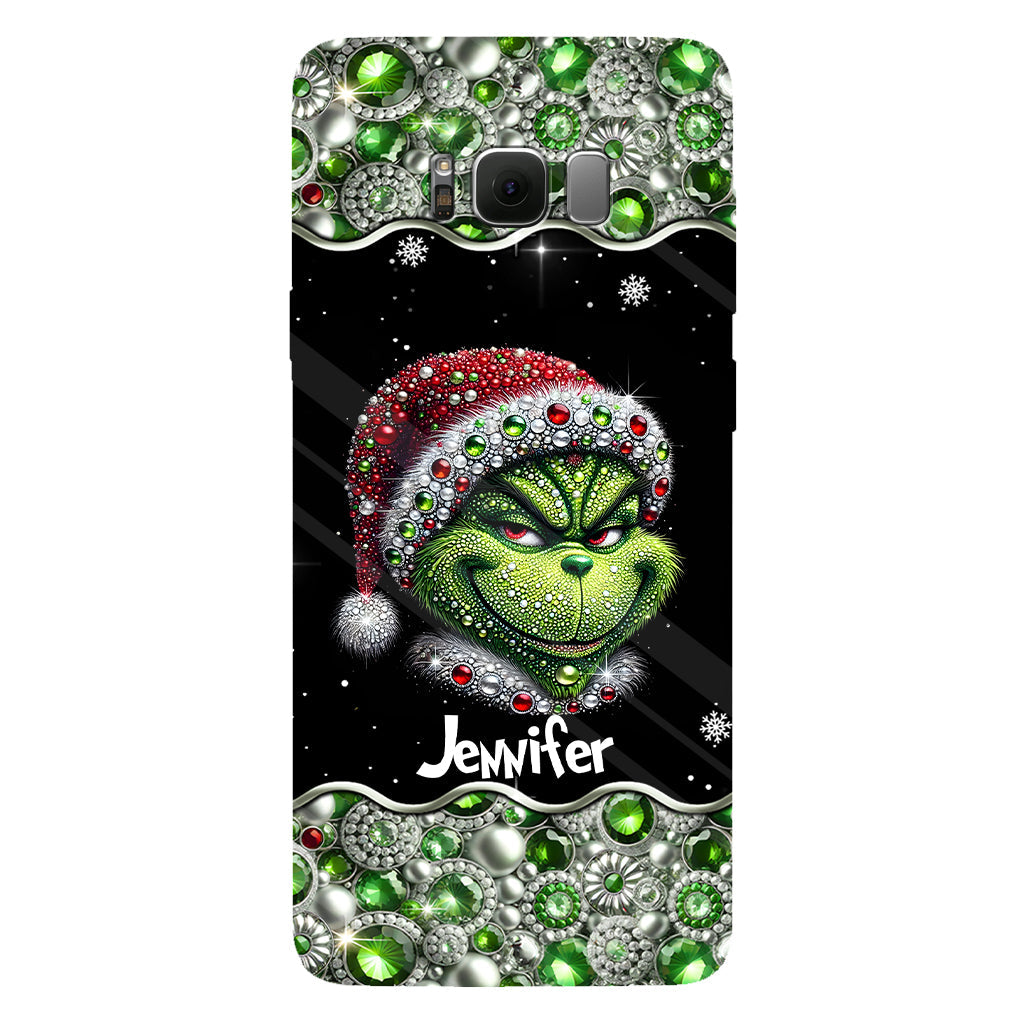 Joyeux Grinchmas - Coque de téléphone personnalisée avec imprimé intégral « Étole de Noël »