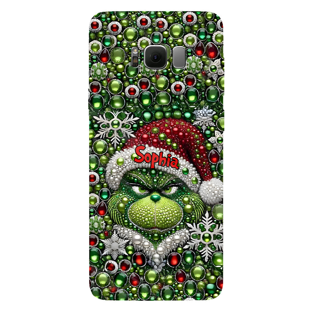 Joyeux Grinchmas - Coque de téléphone personnalisée avec imprimé intégral « Étole de Noël »