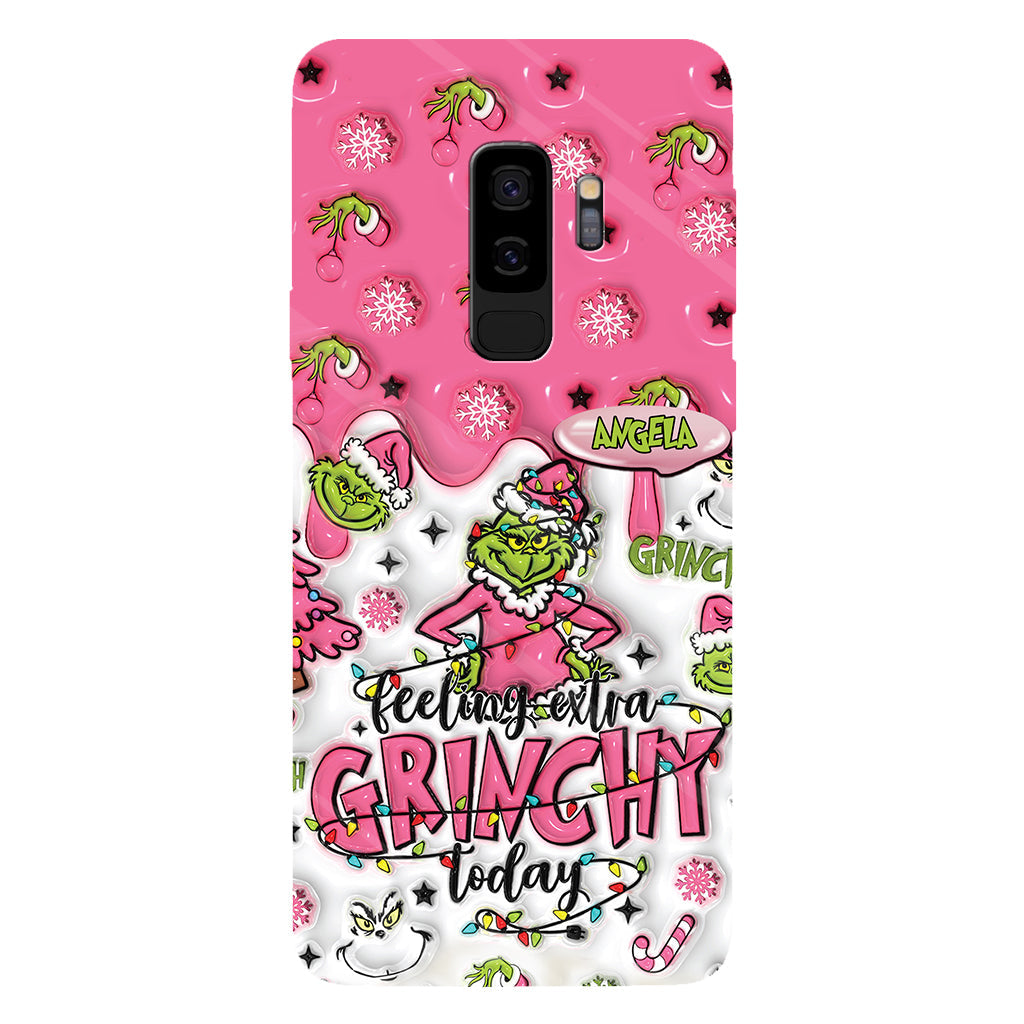 Aujourd'hui, c'est le Grinch ! - Coque de téléphone personnalisée avec imprimé intégral « Fou de Noël »