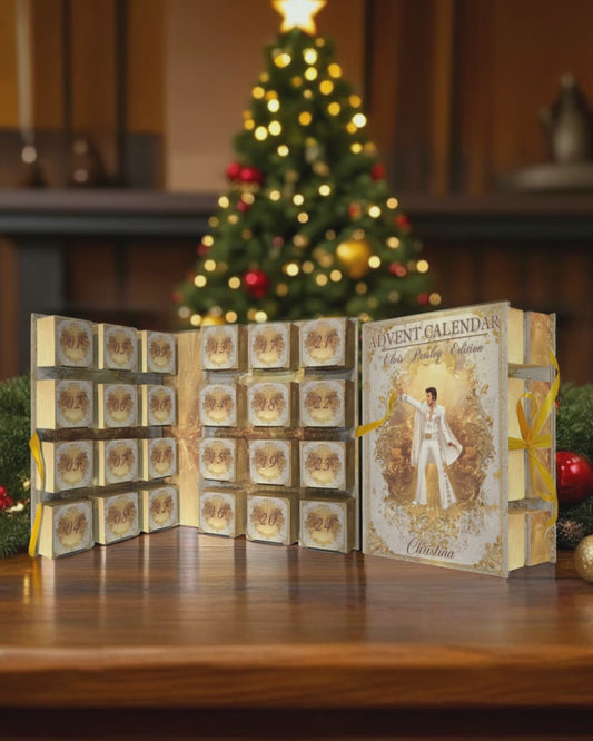 Le Roi du Rock and Roll - Calendrier de l'Avent pliable et personnalisé avec décorations
