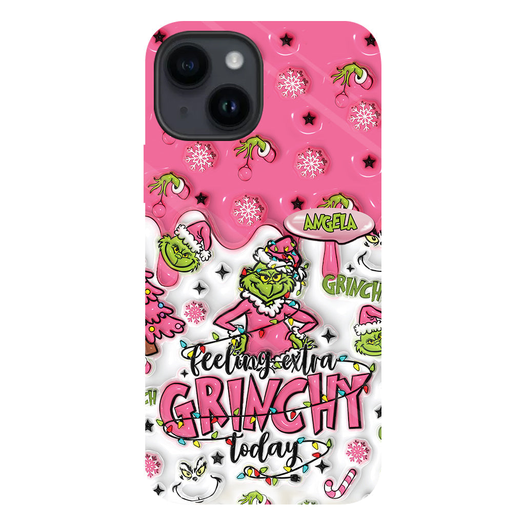 Aujourd'hui, c'est le Grinch ! - Coque de téléphone personnalisée avec imprimé intégral « Fou de Noël »