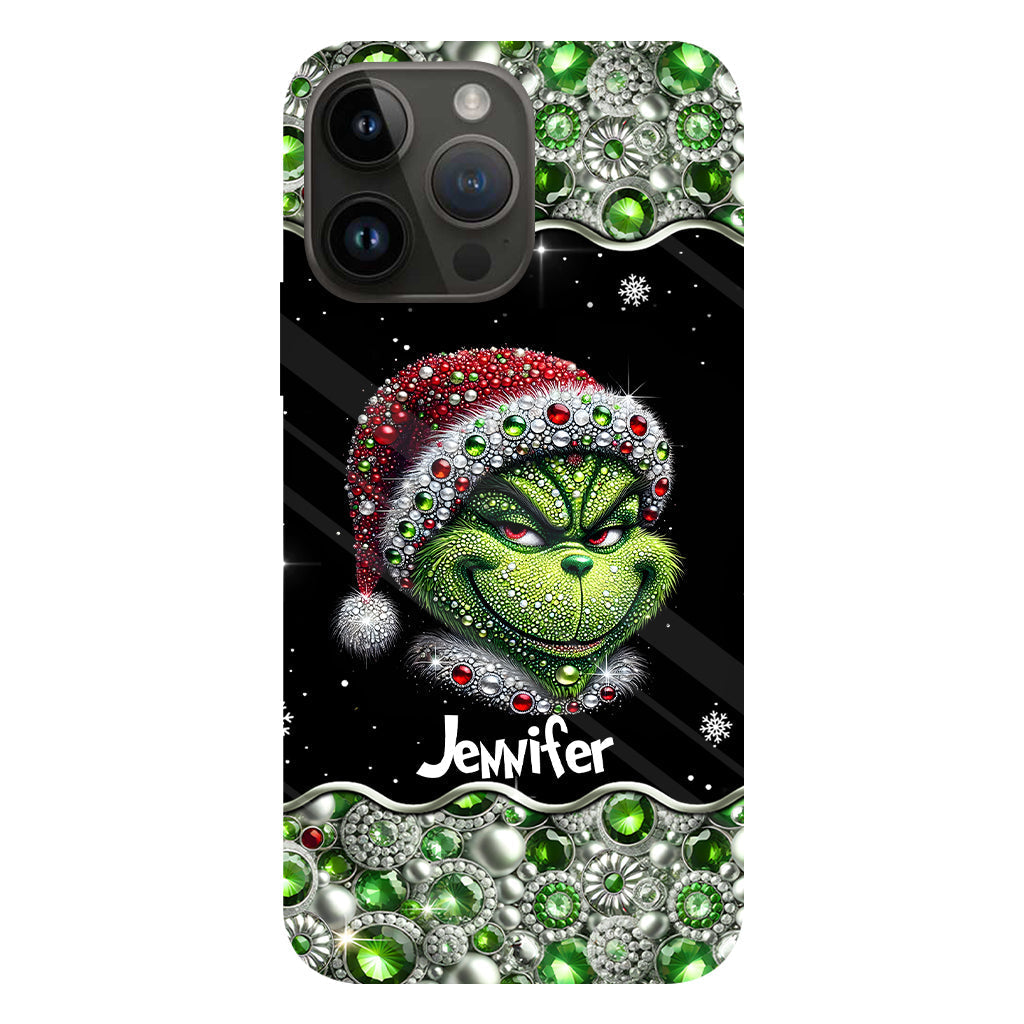 Joyeux Grinchmas - Coque de téléphone personnalisée avec imprimé intégral « Étole de Noël »