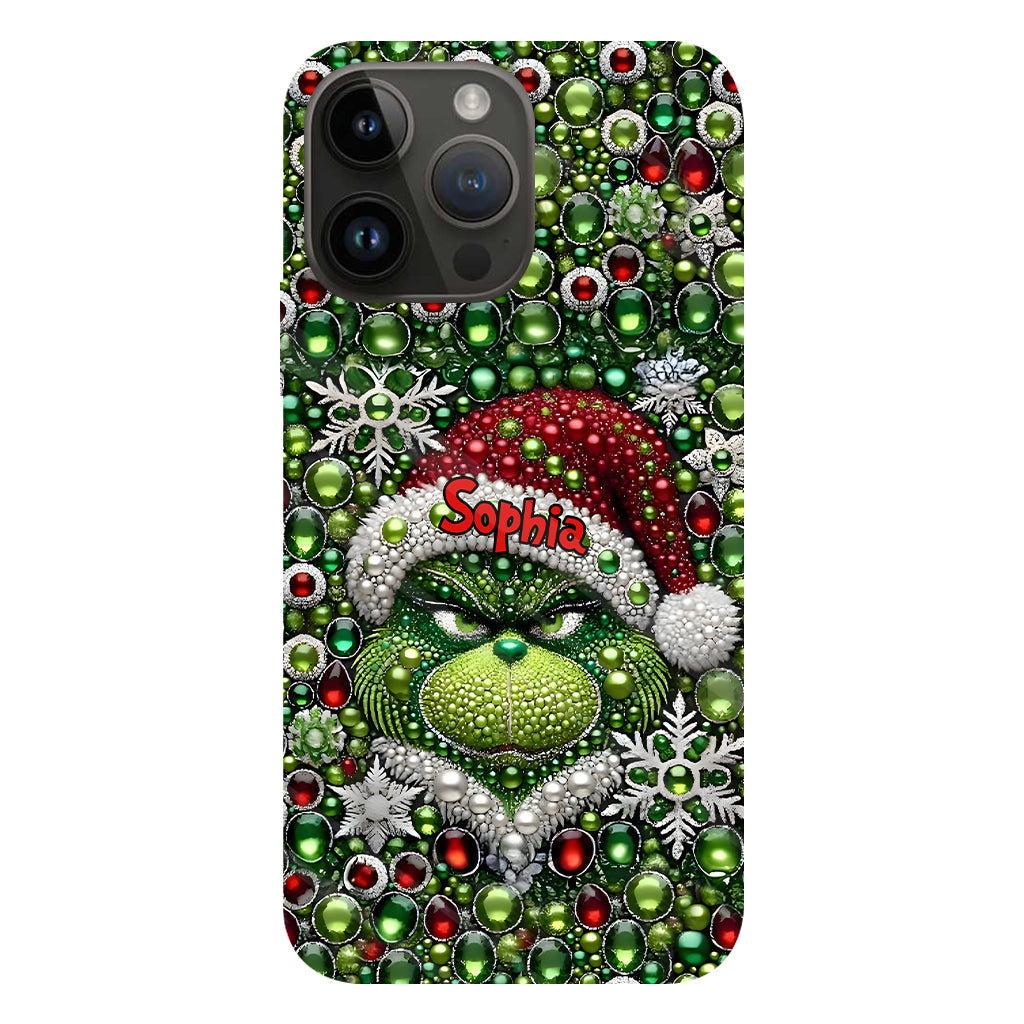 Joyeux Grinchmas - Coque de téléphone personnalisée avec imprimé intégral « Étole de Noël »