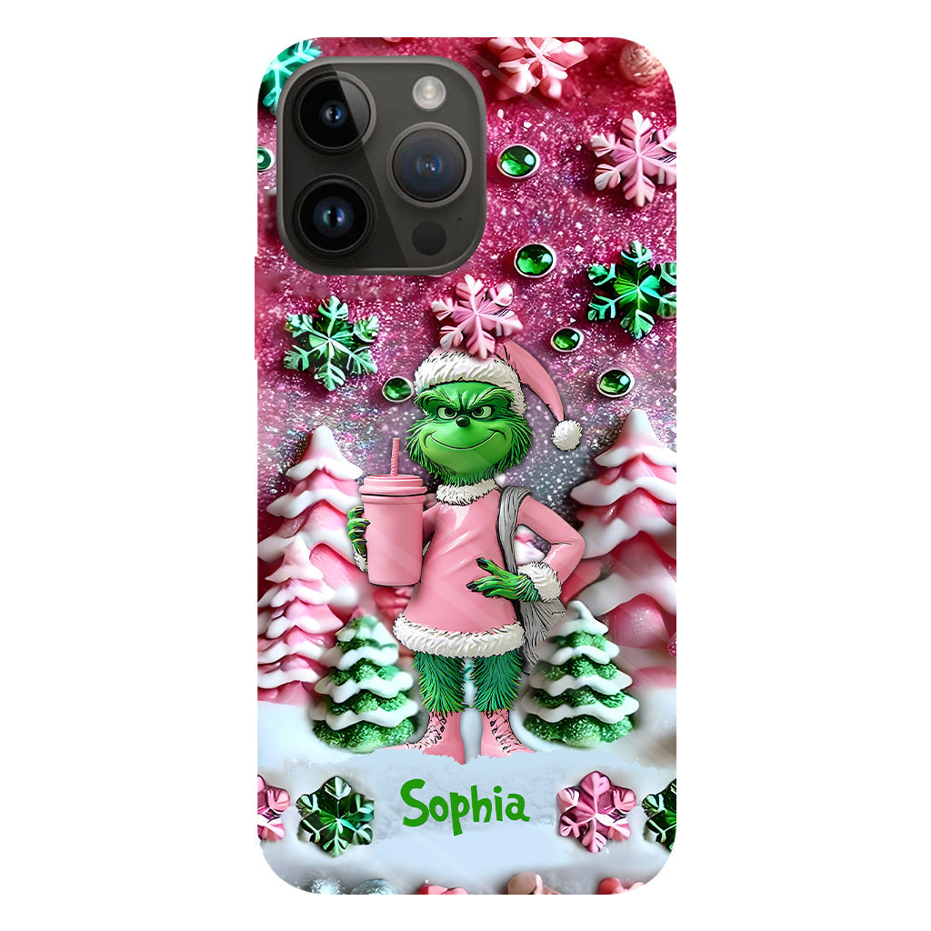 Joyeux Grinchmas - Coque de téléphone personnalisée avec imprimé intégral « Étole de Noël »