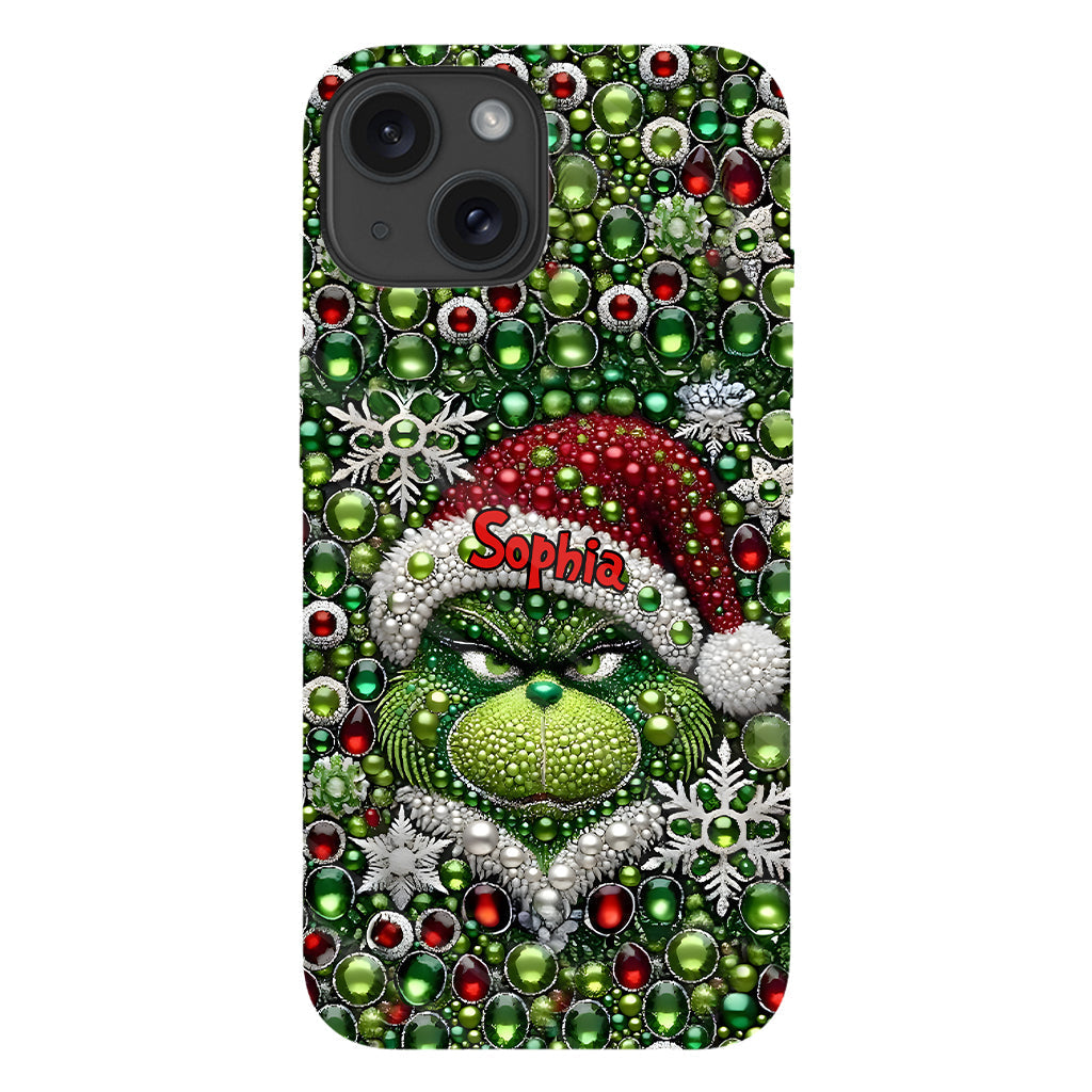 Joyeux Grinchmas - Coque de téléphone personnalisée avec imprimé intégral « Étole de Noël »