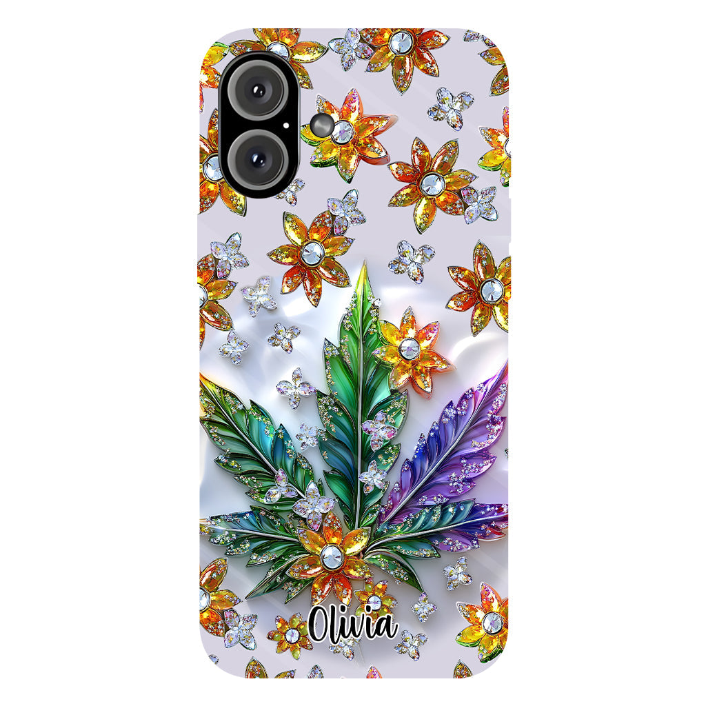 Belle feuille - Coque de téléphone personnalisée avec motif cannabis