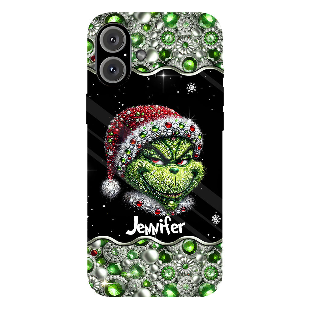 Joyeux Grinchmas - Coque de téléphone personnalisée avec imprimé intégral « Étole de Noël »