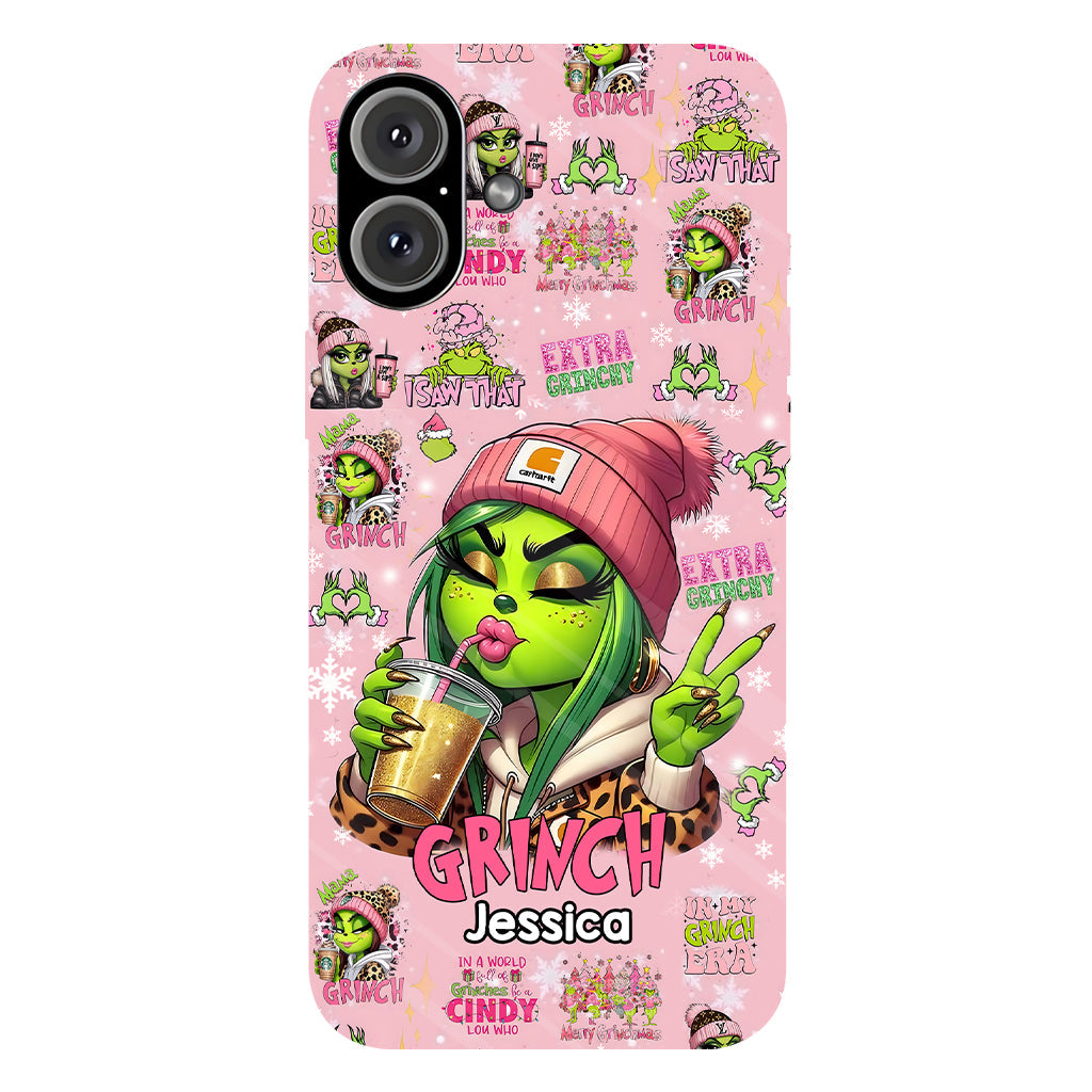 Coque de téléphone Pinky - Imprimé intégral « Étole de Noël » personnalisé